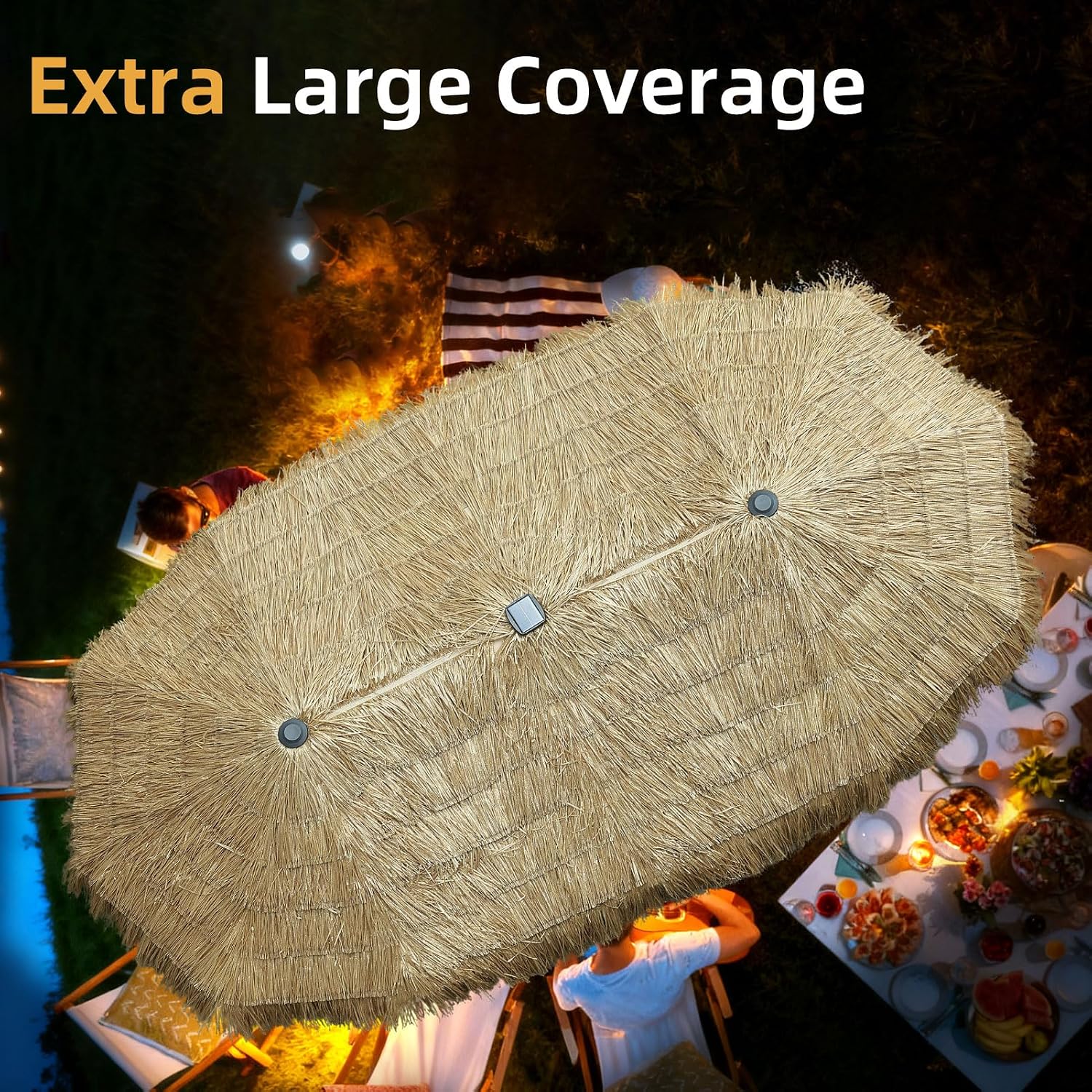 13ft Thatch Umbrella with Sola - đánh giá và giá Outdoor Furniture Umbrella
