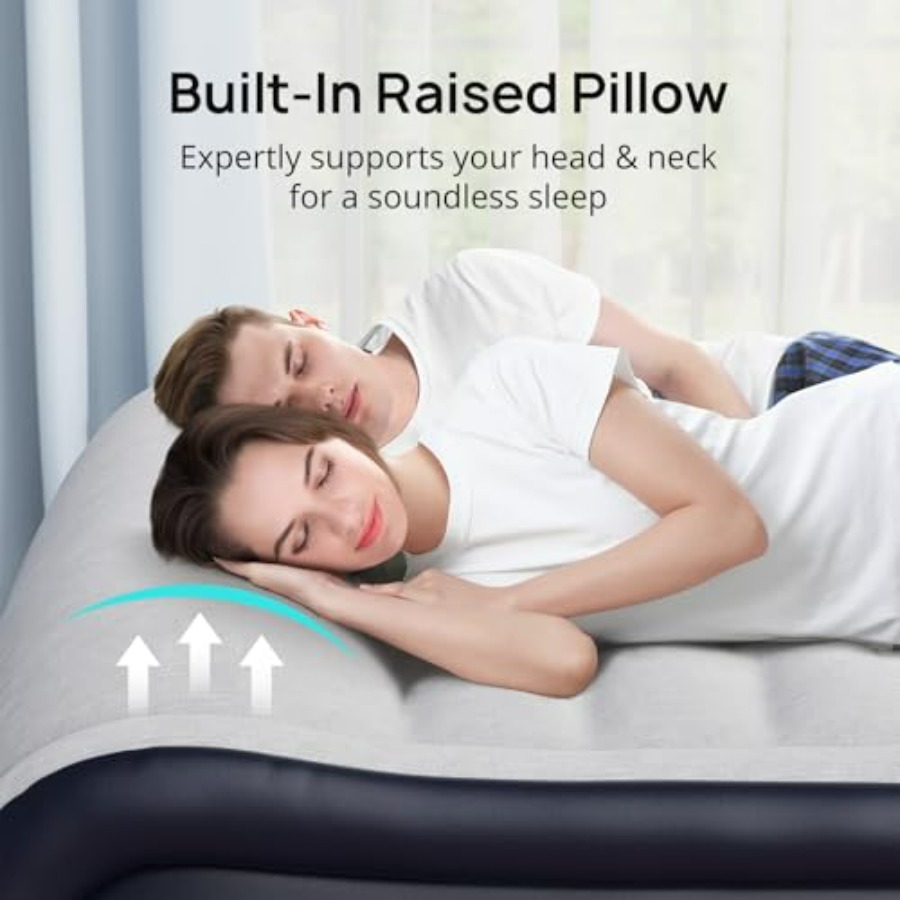 Queen Air Mattress with Built- - đánh giá và giá Outdoor Furniture Pillows