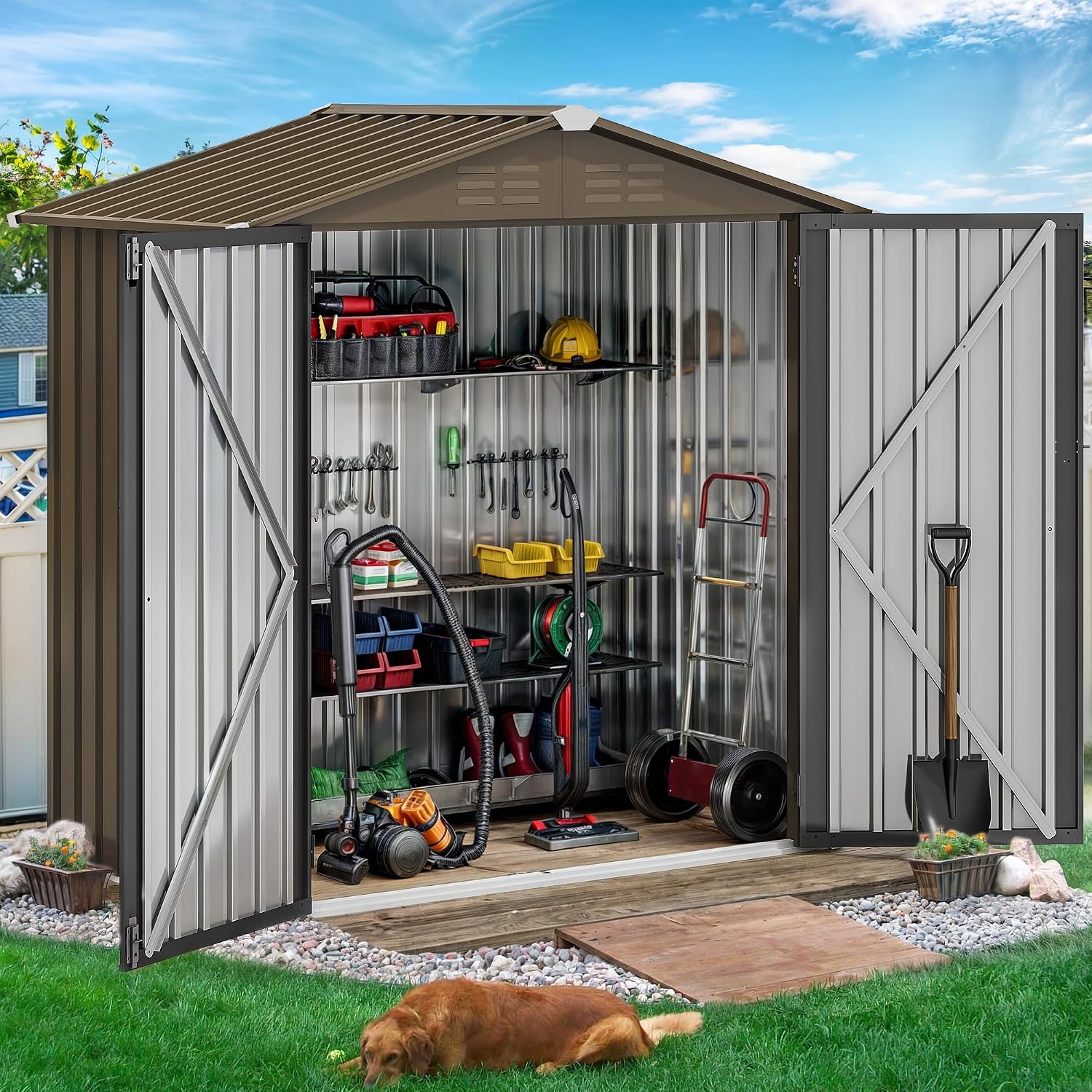 6x4ft Metal Outdoor Storage Sh - đánh giá và giá Outdoor Furniture Heavy