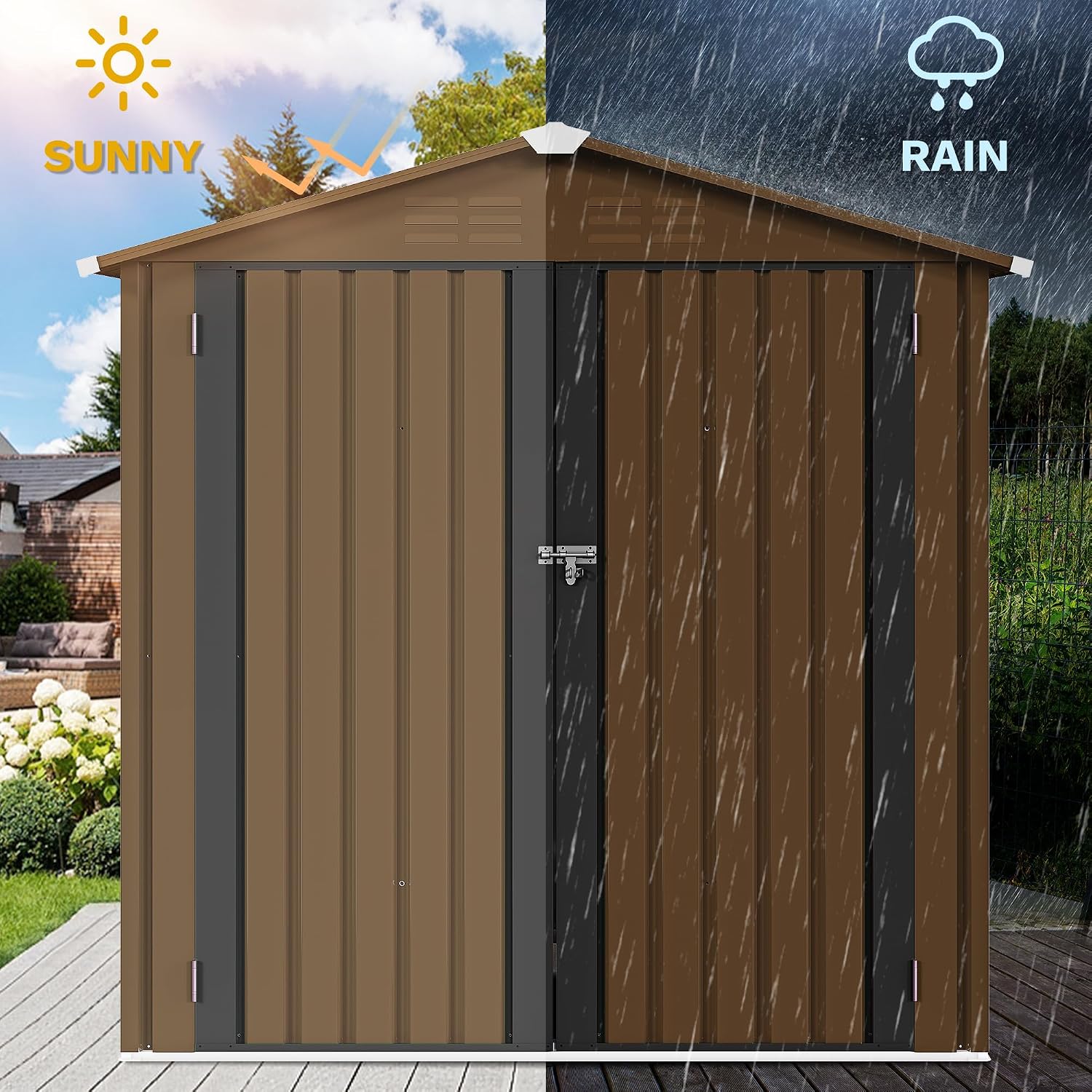 6x4ft Metal Outdoor Storage Sh - đánh giá và giá Outdoor Furniture Heavy