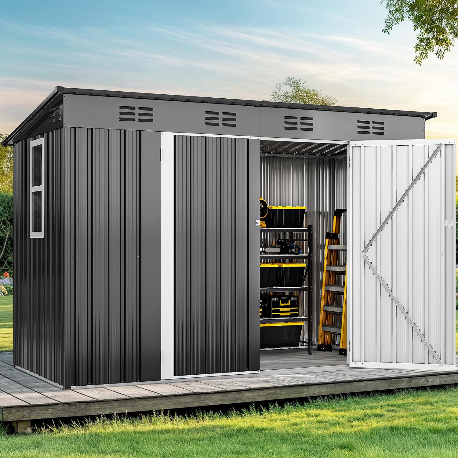 9' x 4' Outdoor Storage Shed w - đánh giá và giá Outdoor Furniture Heavy