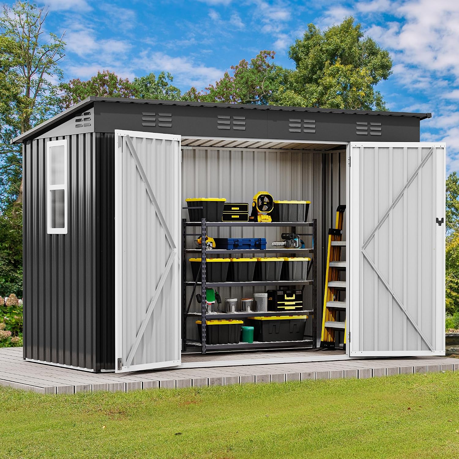 9' x 4' Outdoor Storage Shed w - đánh giá và giá Outdoor Furniture Heavy