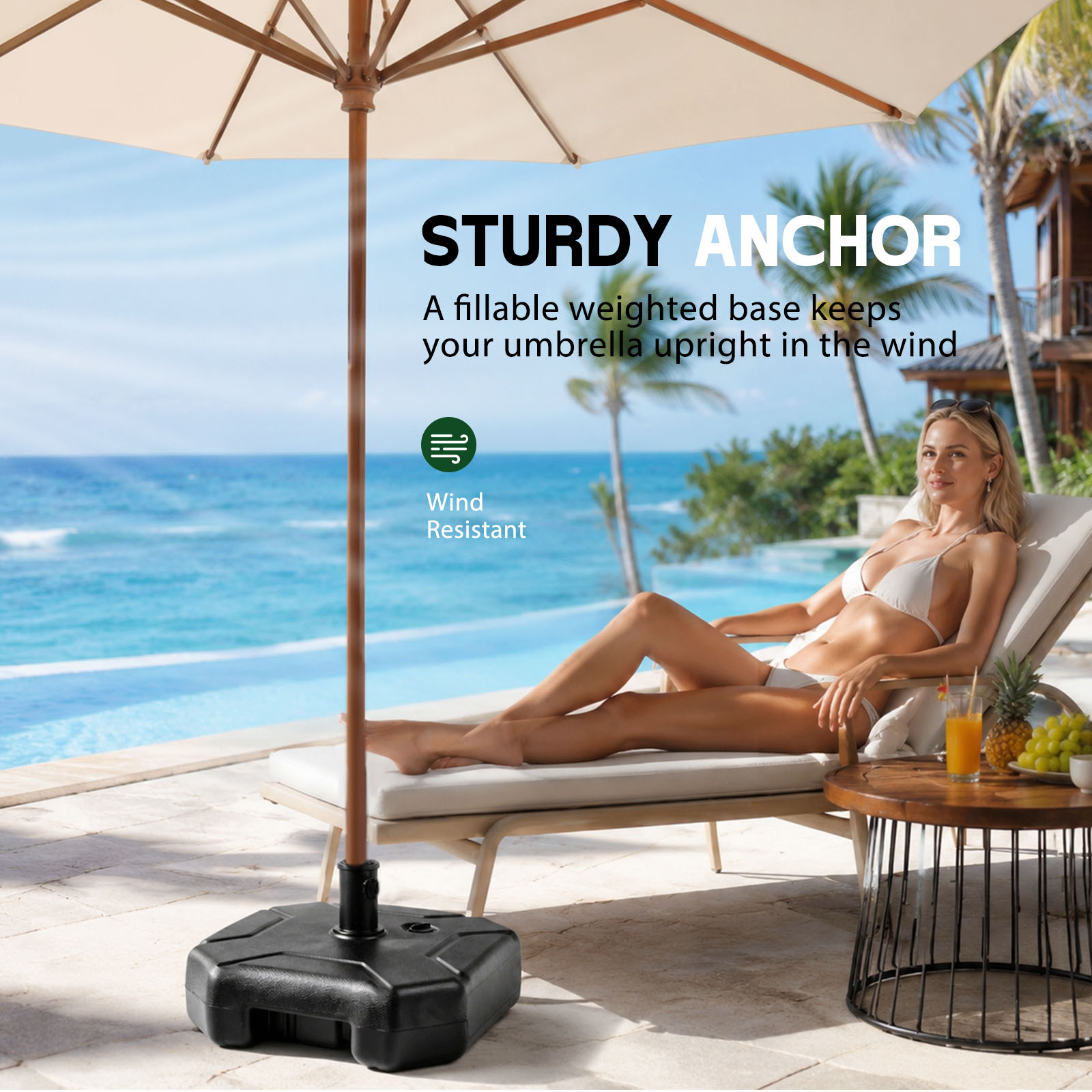 Fillable Patio Umbrella Base S - đánh giá và giá Outdoor Furniture Umbrella