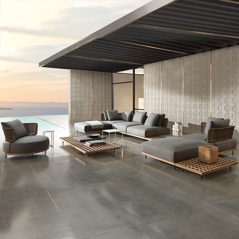 qw-Outdoor Sofa Patio Villa Te - đánh giá và giá Outdoor Furniture Teak