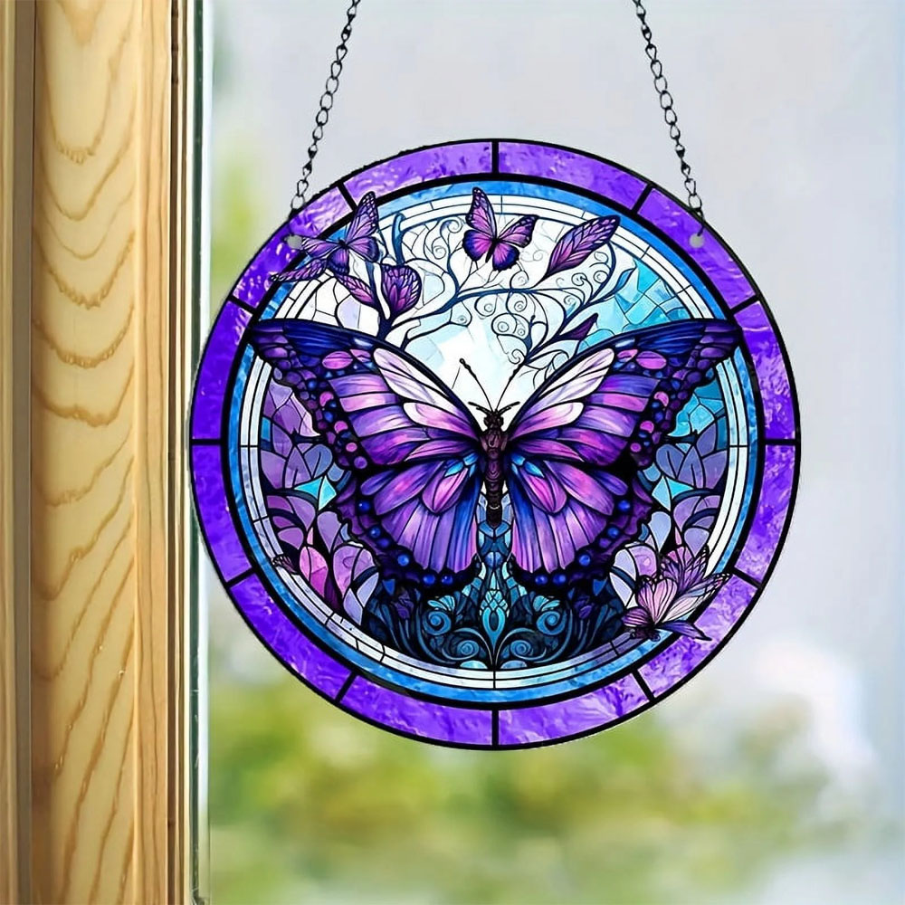 Butterfly Stained  Window Hang - đánh giá và giá Outdoor Furniture Material