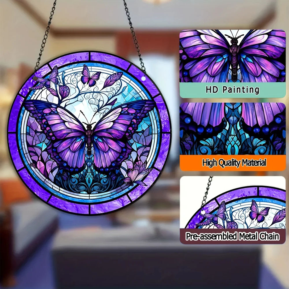 Butterfly Stained  Window Hang - đánh giá và giá Outdoor Furniture Material